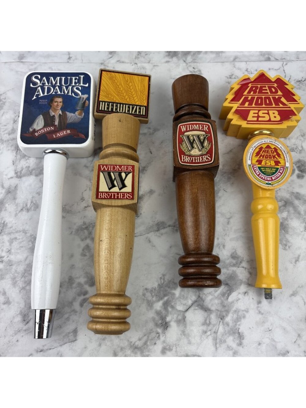 4 Pub Style Bar Draft Beer Tap Handle Man Cave Brewery Red Hook Widmer Sam Adams